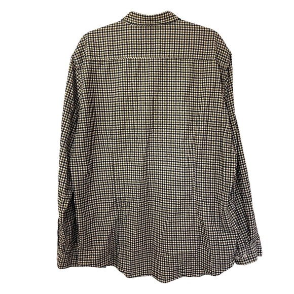 Saks Fifth Ave Shirt Men’s XL Brown Plaid Button Up Long Sleeve Casual Corduroy - Picture 11 of 13